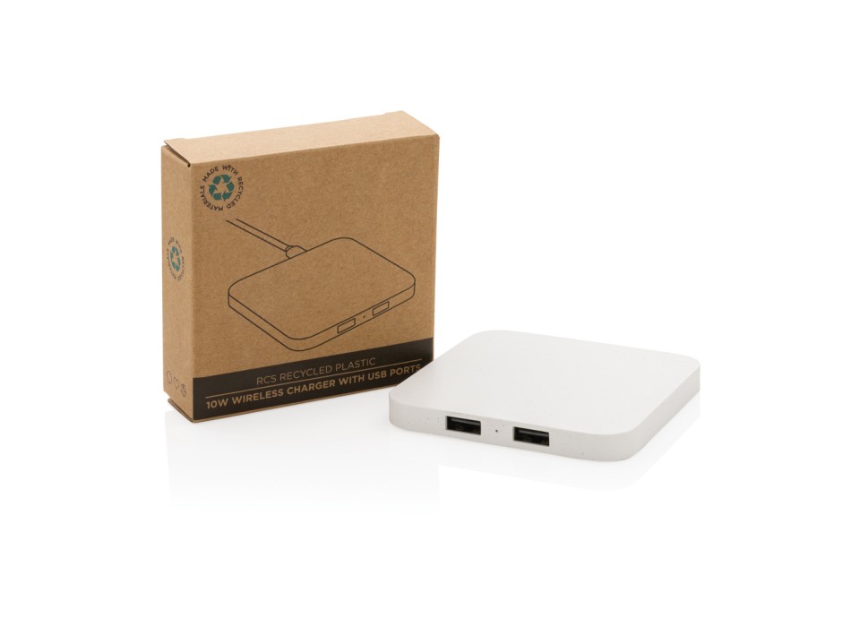 Caricatore wireless 10W con porte USB in plastica RCS FullGadgets.com