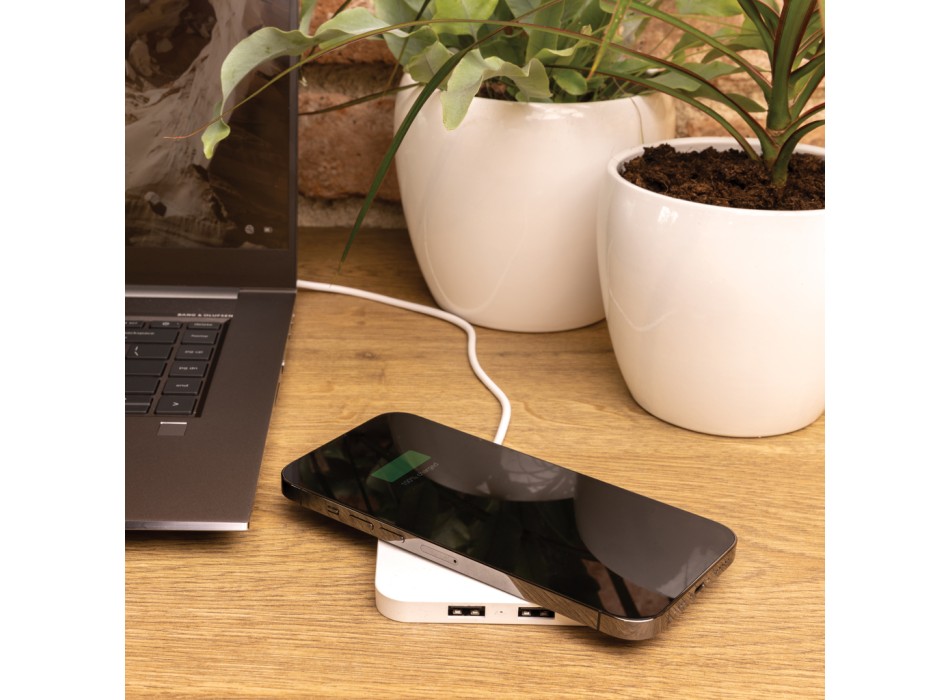 Caricatore wireless 10W con porte USB in plastica RCS FullGadgets.com