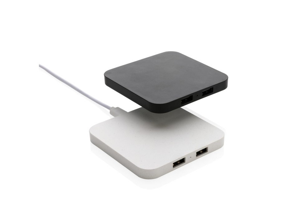 Caricatore wireless 10W con porte USB in plastica RCS FullGadgets.com