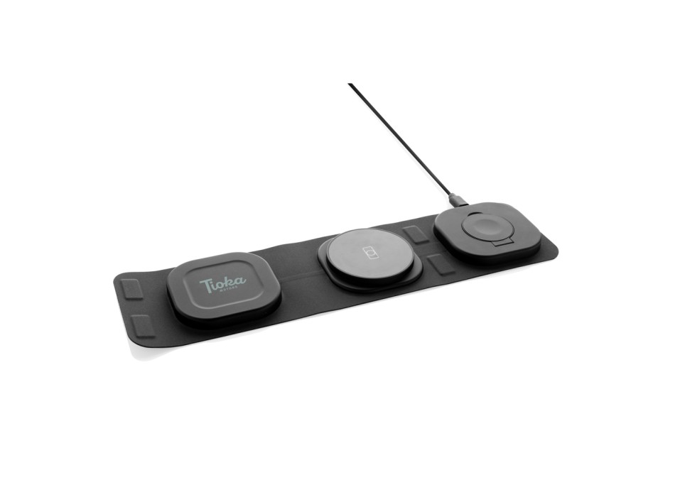 Caricatore wireless 15W 3 in 1 Swiss Peak in rPlastica FullGadgets.com