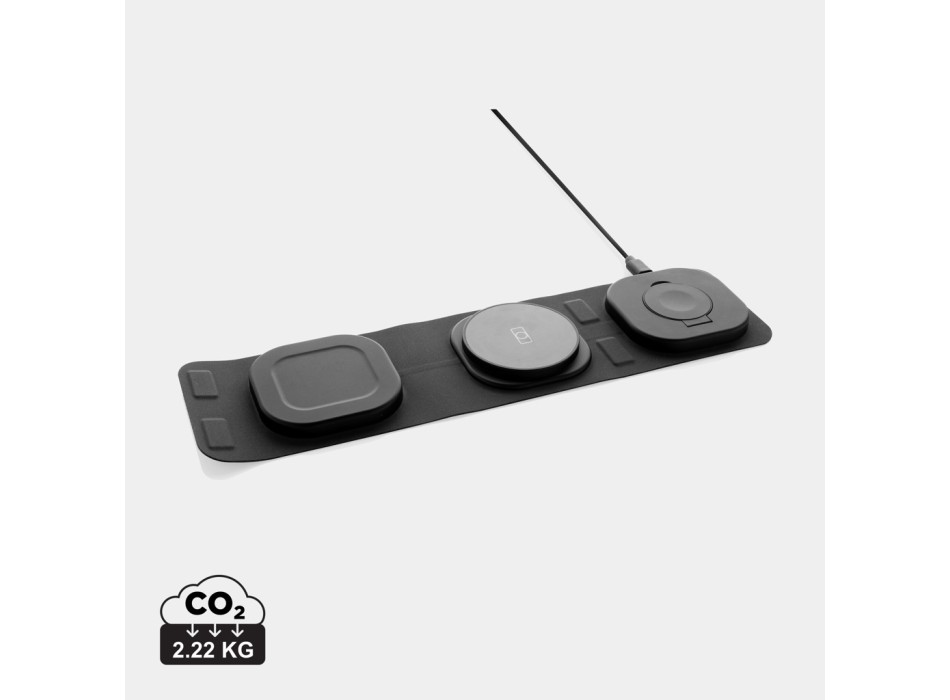 Caricatore wireless 15W 3 in 1 Swiss Peak in rPlastica FullGadgets.com