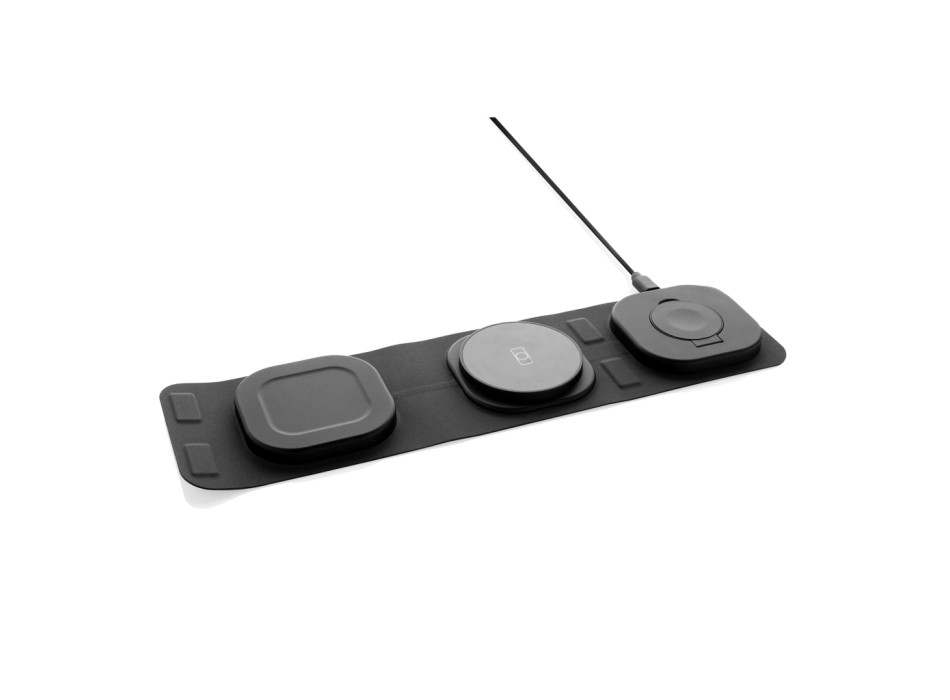 Caricatore wireless 15W 3 in 1 Swiss Peak in rPlastica FullGadgets.com