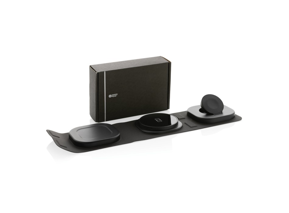 Caricatore wireless 15W 3 in 1 Swiss Peak in rPlastica FullGadgets.com