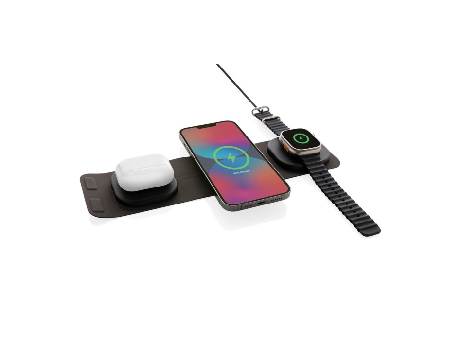 Caricatore wireless 15W 3 in 1 Swiss Peak in rPlastica FullGadgets.com