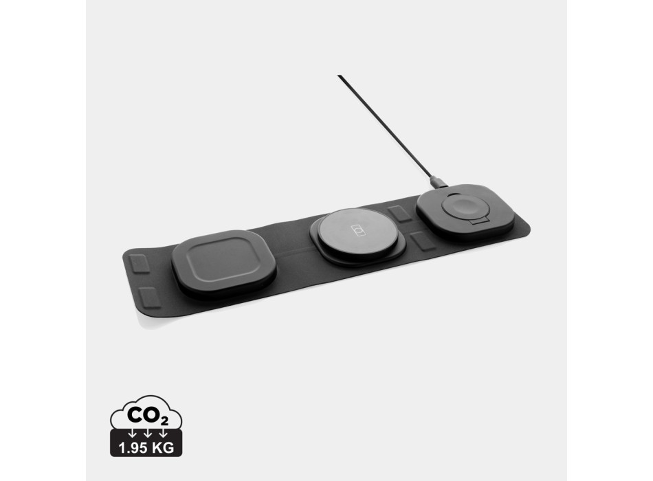 Caricatore wireless 15W 3 in 1 Swiss Peak in rPlastica FullGadgets.com