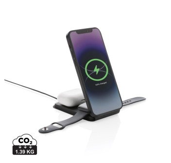 Caricatore wireless 3 in 1 15W Swiss Peak in r-plastica FullGadgets.com