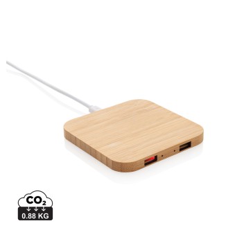 Caricatore wireless 5W in bambù con USB FullGadgets.com