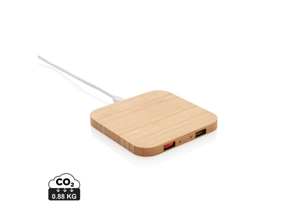 Caricatore wireless 5W in bambù con USB FullGadgets.com