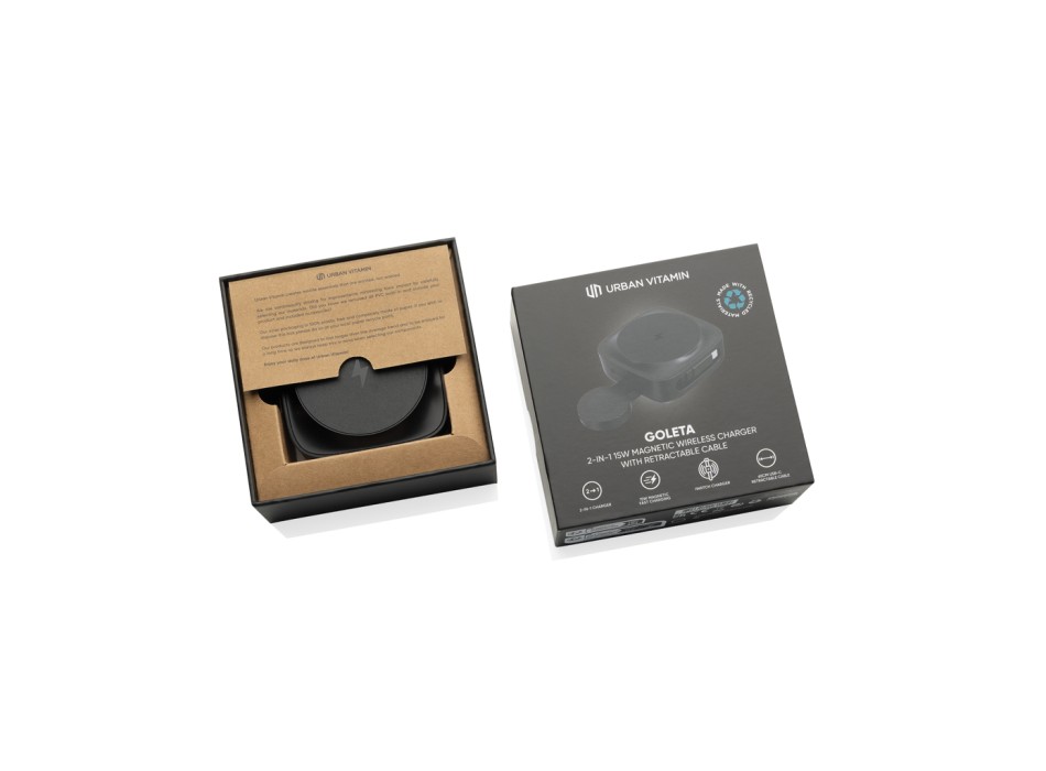 Caricatore wireless magnetico 2in1 15W Urban Vitamin Goleta FullGadgets.com