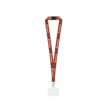 CARLISLE. Lanyard in poliestere stampato a sublimazione con moschettone, chiusura di sicurezza e porta carte rigido FullGadgets.com
