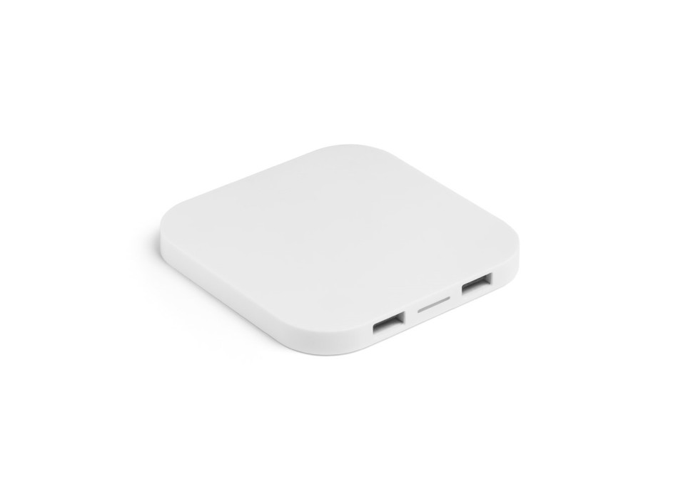 CAROLINE. Caricatore wireless superveloce da 15 W con HUB 2 porte USB-A in ABS riciclato (60% rABS) FullGadgets.com
