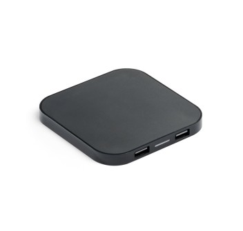 CAROLINE. Caricatore wireless superveloce da 15 W con HUB 2 porte USB-A in ABS riciclato (60% rABS) FullGadgets.com