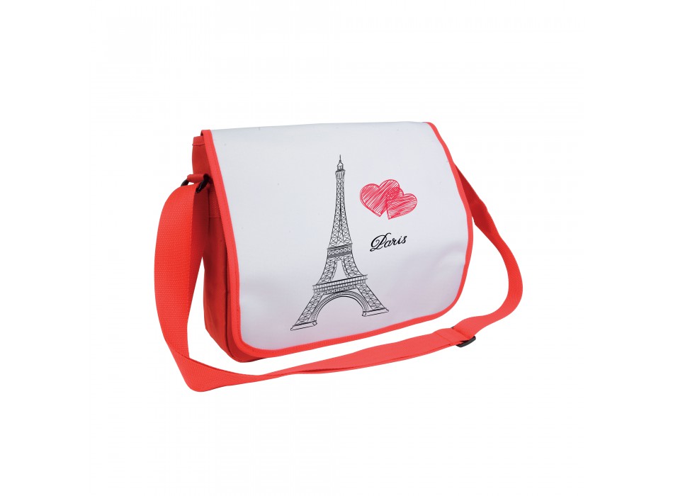 Cartella in poliestere 600d con tracolla regolabile e patta bianca FullGadgets.com