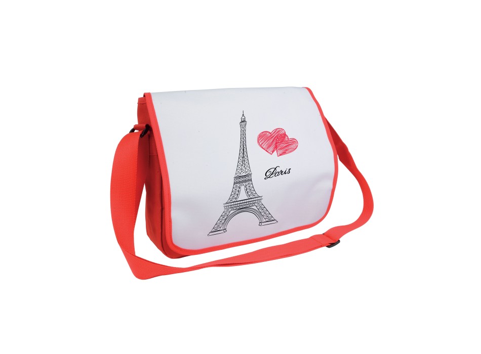 Cartella in poliestere 600D con tracolla regolabile e patta bianca FullGadgets.com