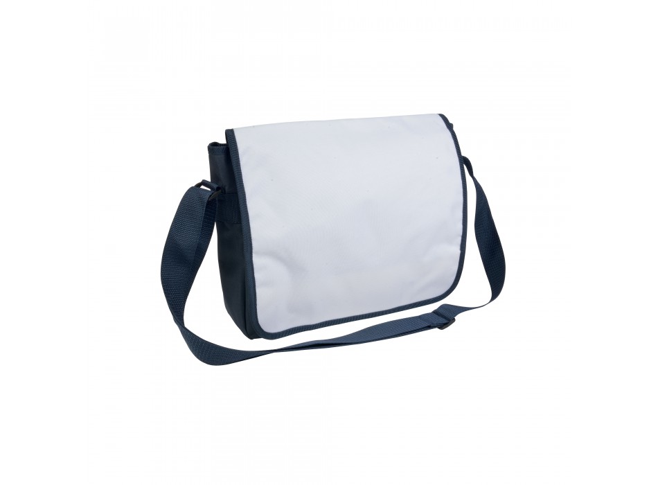 Cartella in poliestere 600d con tracolla regolabile e patta bianca FullGadgets.com