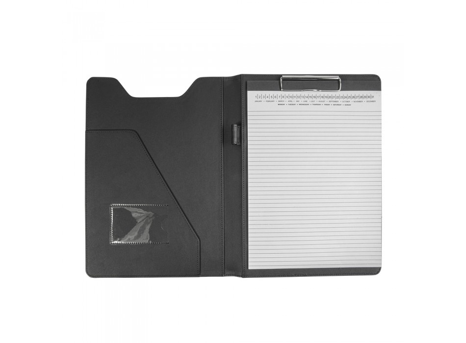 Cartella portablocco in PU. Blocco di 20 fogli a righe, molla in metallo FullGadgets.com