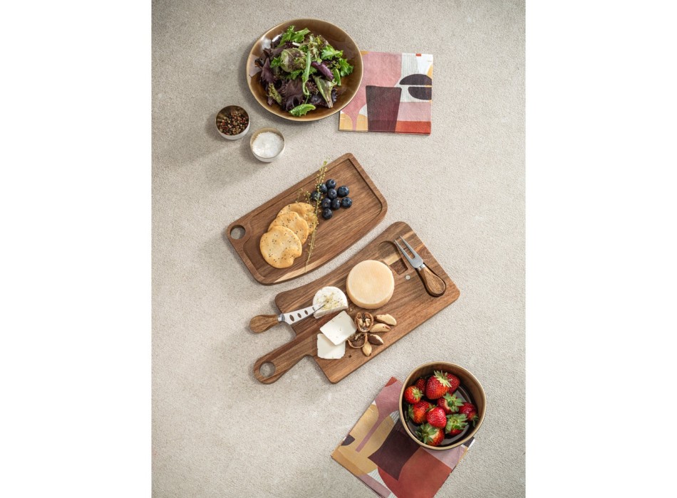 CASSIA. Tagliere per formaggi in legno di acacia con manico in cotone FullGadgets.com