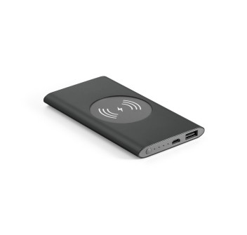 CASSINI. Power bank da 4'000 mAh con caricatore wireless da 5W in alluminio riciclato (100% rAL) FullGadgets.com