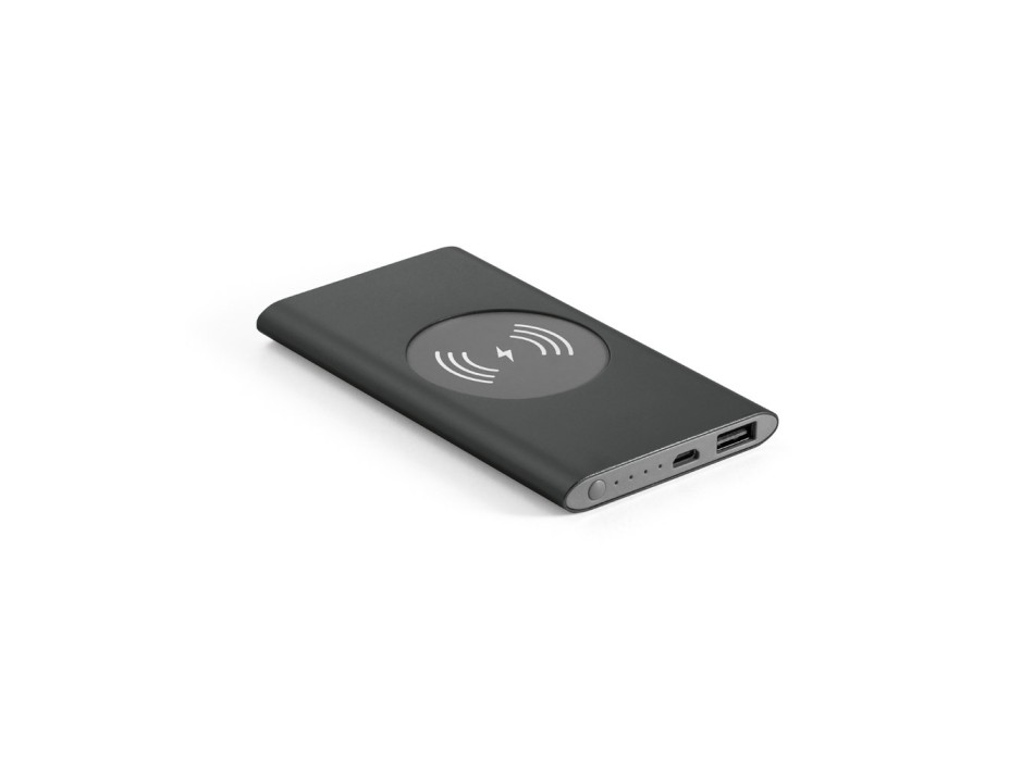 CASSINI. Power bank da 4'000 mAh con caricatore wireless da 5W in alluminio riciclato (100% rAL) FullGadgets.com