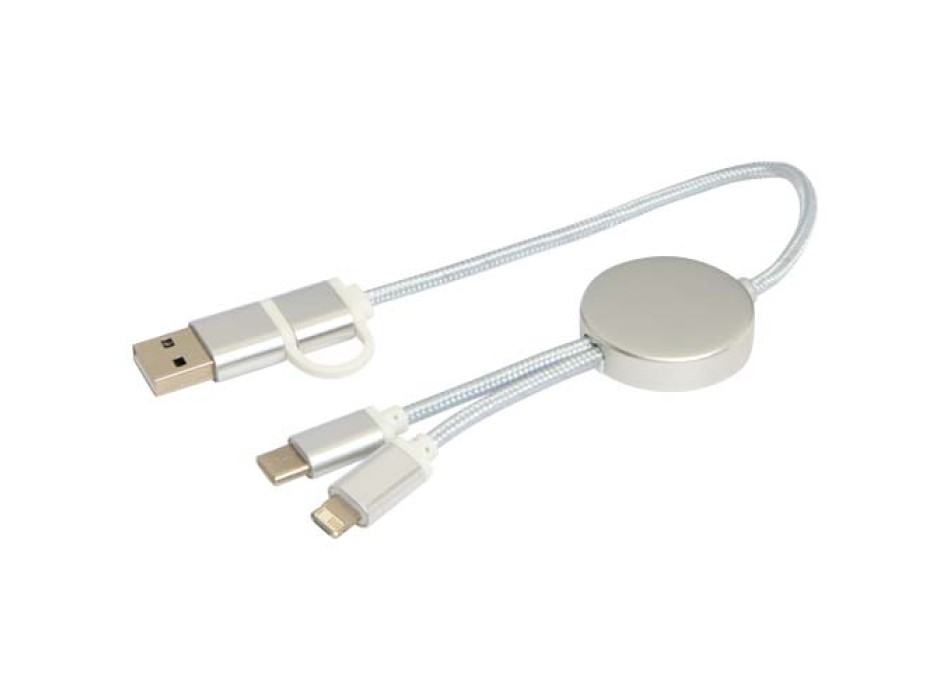 Cavo 5-in-1 in alluminio e plastica riciclata da 30 cm per la sincronizzazione dei dati e la ricarica rapida da 27 W Alasia FullGadgets.com