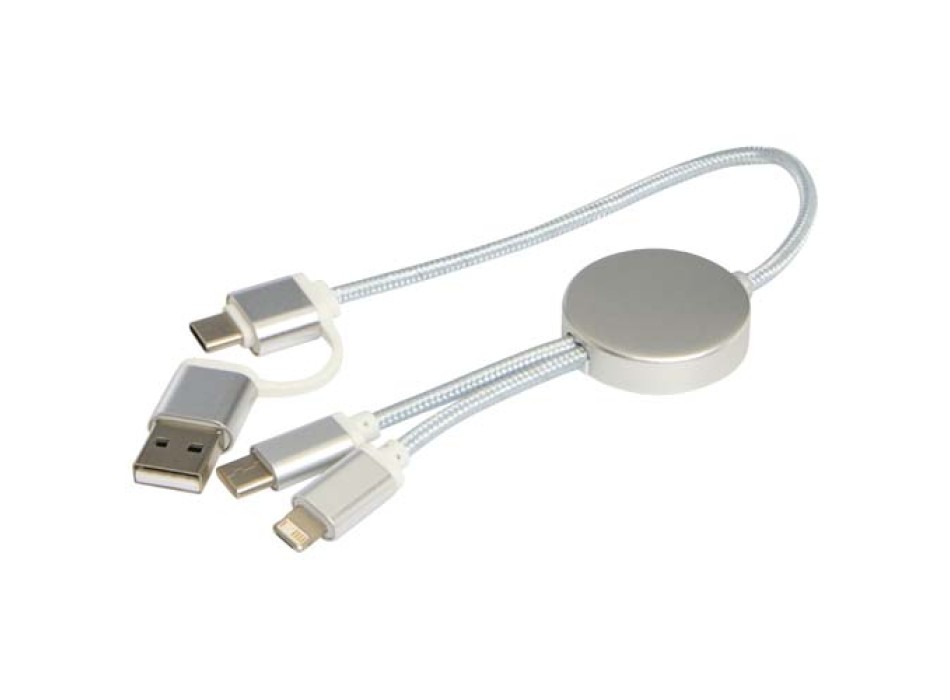 Cavo 5-in-1 in alluminio e plastica riciclata da 30 cm per la sincronizzazione dei dati e la ricarica rapida da 27 W Alasia FullGadgets.com