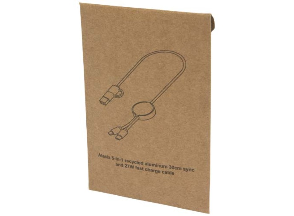 Cavo 5-in-1 in alluminio e plastica riciclata da 30 cm per la sincronizzazione dei dati e la ricarica rapida da 27 W Alasia FullGadgets.com
