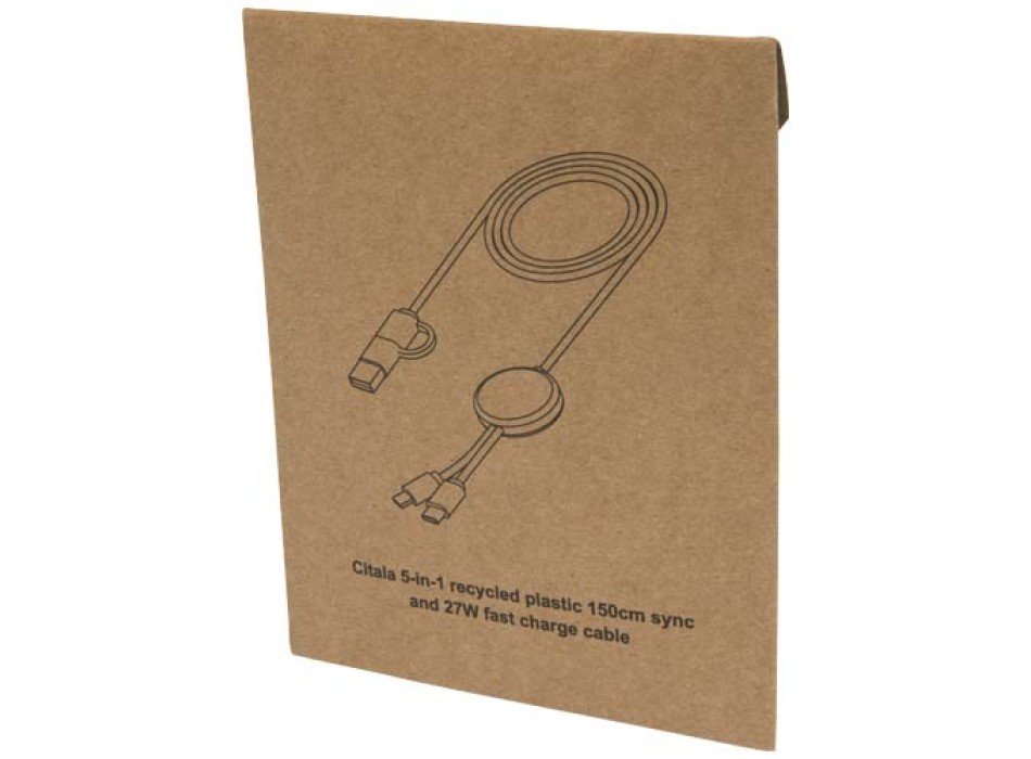 Cavo 5-in-1 in plastica riciclata da 150 cm per la sincronizzazione dei dati e la ricarica rapida da 27 W Citala FullGadgets.com
