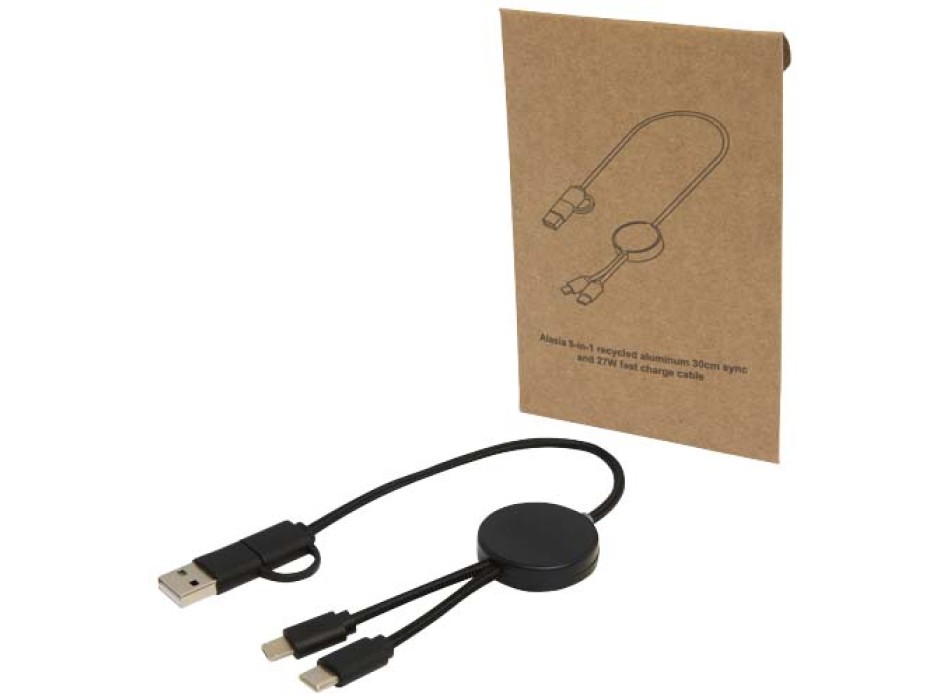 Cavo 5-in-1 in plastica riciclata da 30 cm per la sincronizzazione dei dati e la ricarica rapida da 27 W Citala FullGadgets.com