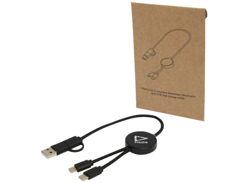 Cavo 5-in-1 in plastica riciclata da 30 cm per la sincronizzazione dei dati e la ricarica rapida da 27 W Citala FullGadgets.com