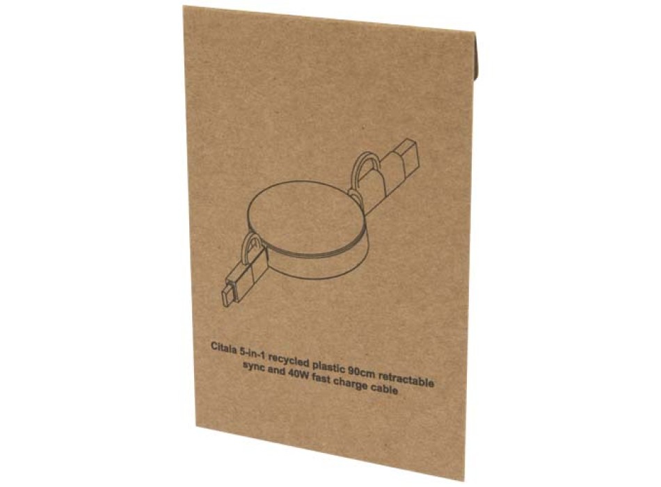 Cavo 5-in-1 in plastica riciclata retrattile da 90 cm per la sincronizzazione dei dati e la ricarica rapida da 40 W Citala FullGadgets.com