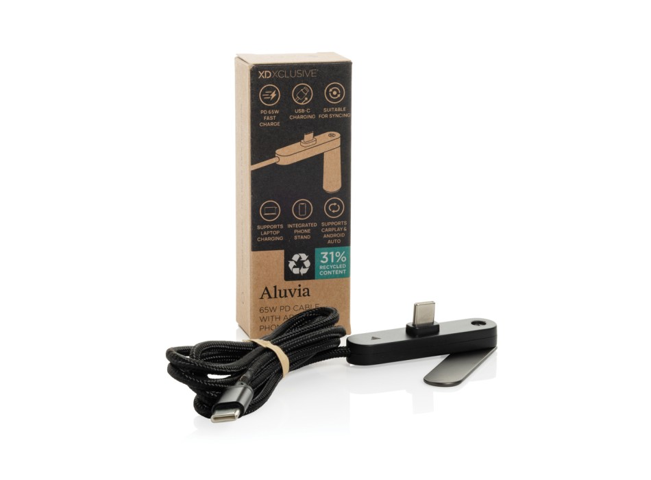 Cavo Aluvia 65W PD RCS  con supporto regolabile per telefono FullGadgets.com