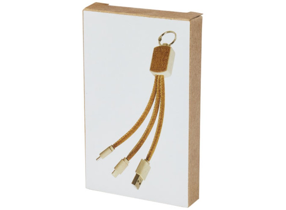Cavo di ricarica 3 in 1 in sughero e paglia di grano Bates FullGadgets.com