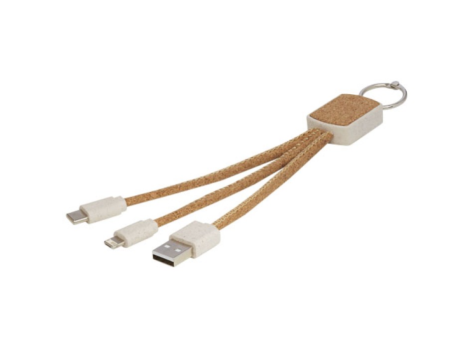Cavo di ricarica 3 in 1 in sughero e paglia di grano Bates FullGadgets.com