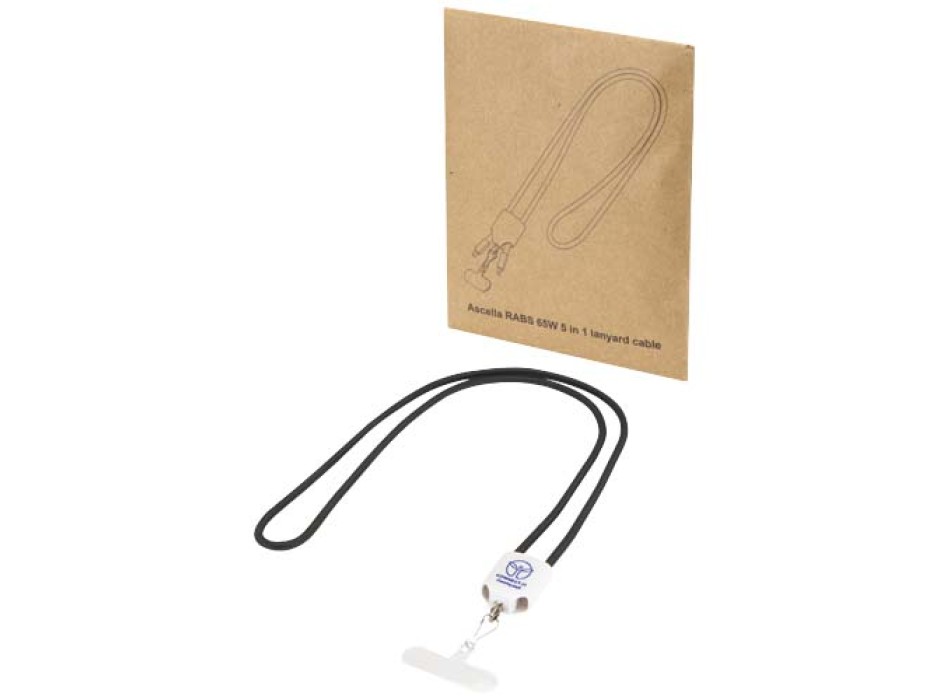 Cavo di ricarica 5-in-1 65W con lanyard in plastica riciclata Ion FullGadgets.com