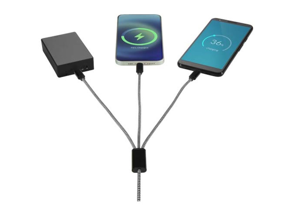 Cavo di ricarica 5 in 1 in alluminio riciclato e RPET Alphecca  FullGadgets.com