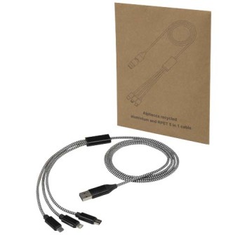 Cavo di ricarica 5 in 1 in alluminio riciclato e RPET Alphecca  FullGadgets.com