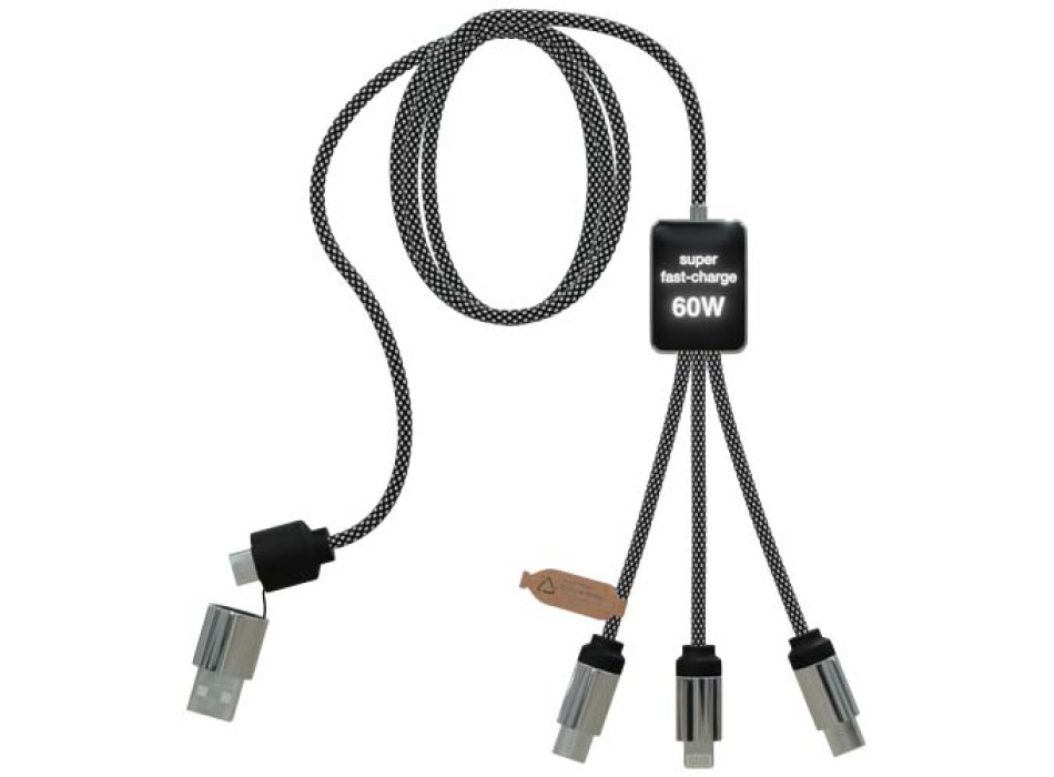 Cavo di ricarica di Tipo-C con doppio logo luminoso da 60 W SCX.design C33  FullGadgets.com