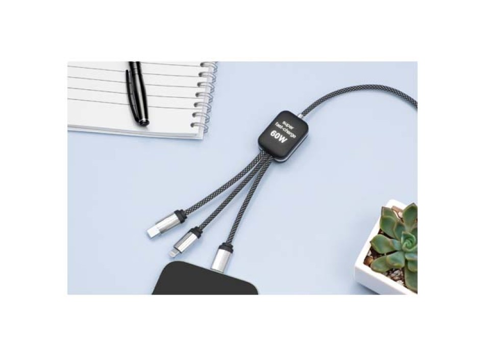 Cavo di ricarica di Tipo-C con doppio logo luminoso da 60 W SCX.design C33  FullGadgets.com