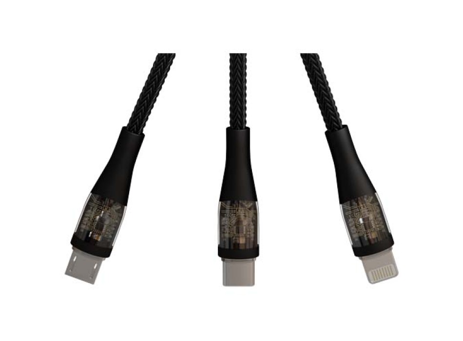 Cavo di ricarica rapida 5 in 1 in PET riciclato da 60 W con display SCX.design C51 FullGadgets.com