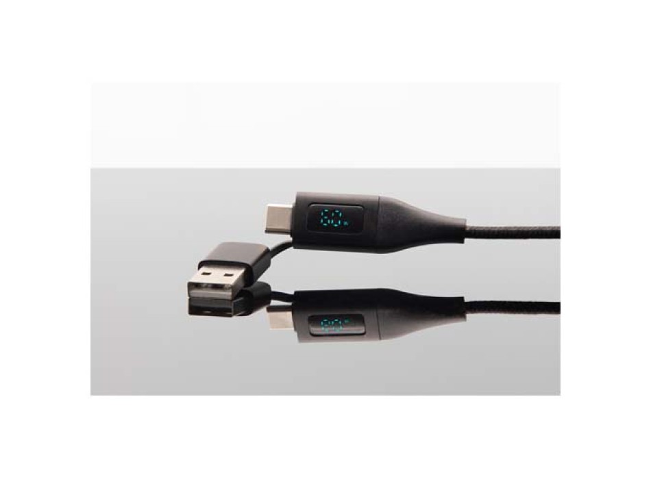 Cavo di ricarica rapida 5 in 1 in PET riciclato da 60 W con display SCX.design C51 FullGadgets.com