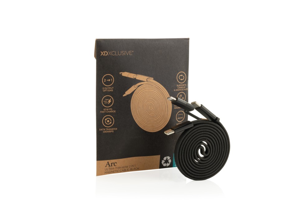 Cavo magnetico 2in1 Arc ultra fine da 60W FullGadgets.com