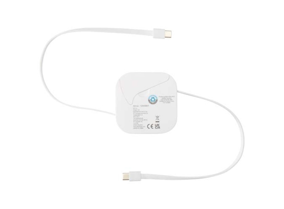 Cavo retrattile 5 in 1 in materiale riciclato con cavo retrattile per la sincronizzazione dei dati e la ricarica rapida da 100 W e set di strumenti per smartphone Gloas FullGadgets.com