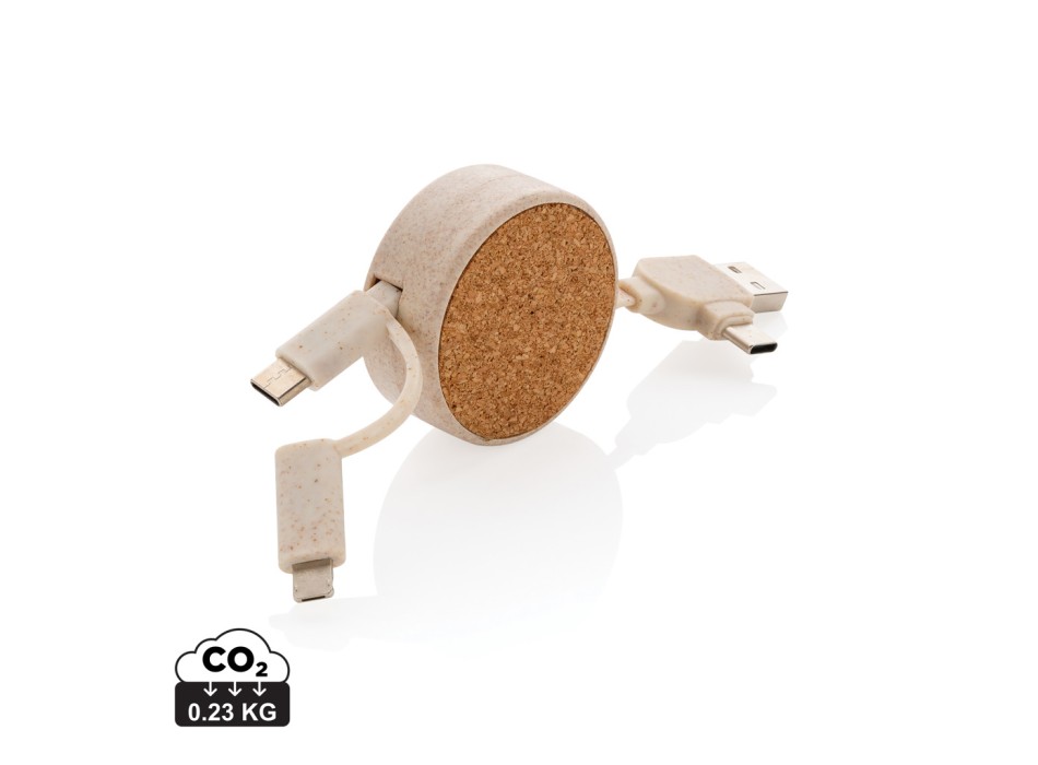 Cavo retrattile 6 in 1 in sughero e grano FullGadgets.com