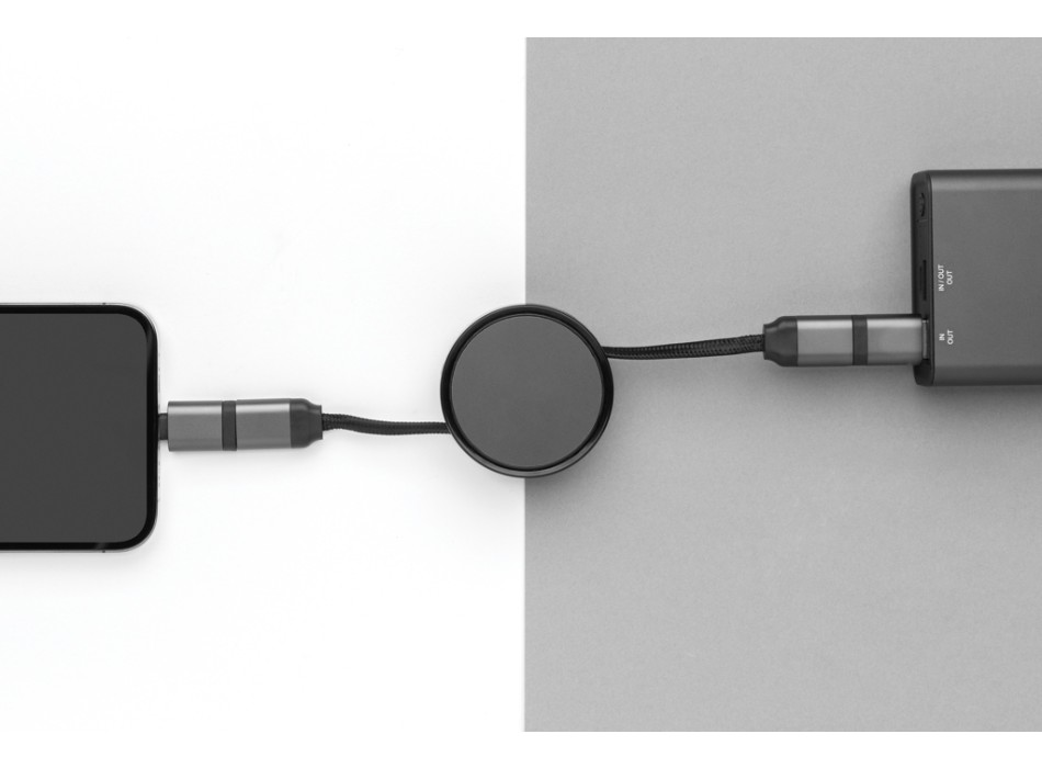 Cavo retrattile 6in1 45W in alluminio riciclato Terra RCS FullGadgets.com