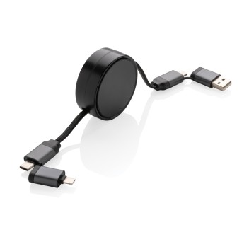 Cavo retrattile 6in1 45W in alluminio riciclato Terra RCS FullGadgets.com