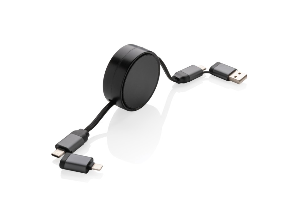 Cavo retrattile 6in1 45W in alluminio riciclato Terra RCS FullGadgets.com