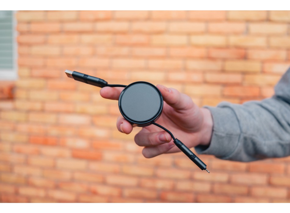 Cavo retrattile 6in1 45W in alluminio riciclato Terra RCS FullGadgets.com