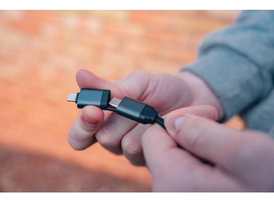 Cavo retrattile 6in1 45W in alluminio riciclato Terra RCS FullGadgets.com