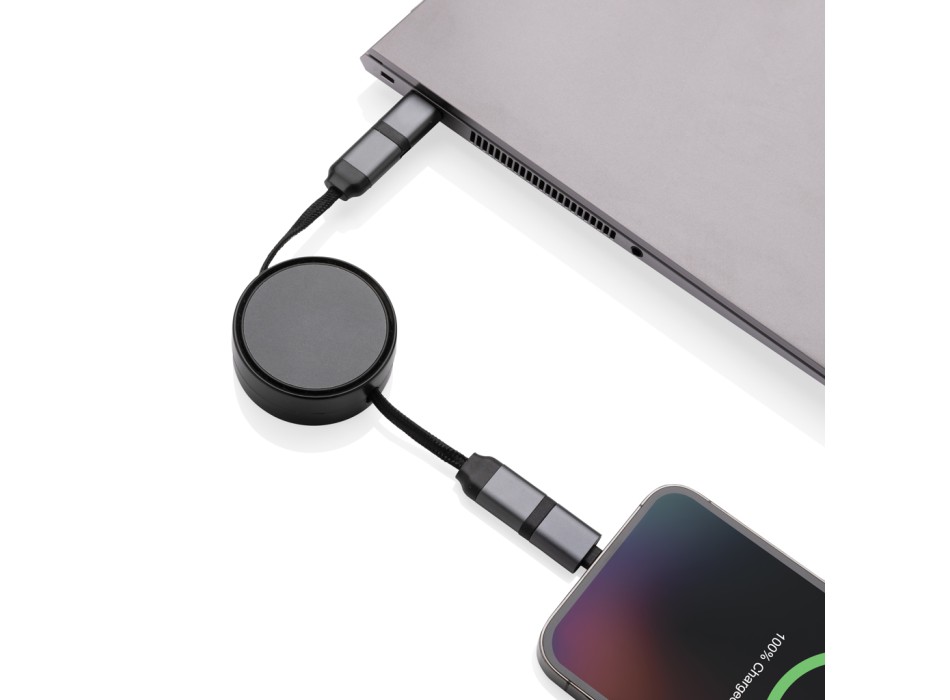 Cavo retrattile 6in1 45W in alluminio riciclato Terra RCS FullGadgets.com