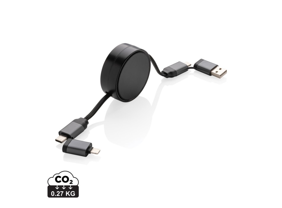 Cavo retrattile 6in1 45W in alluminio riciclato Terra RCS FullGadgets.com